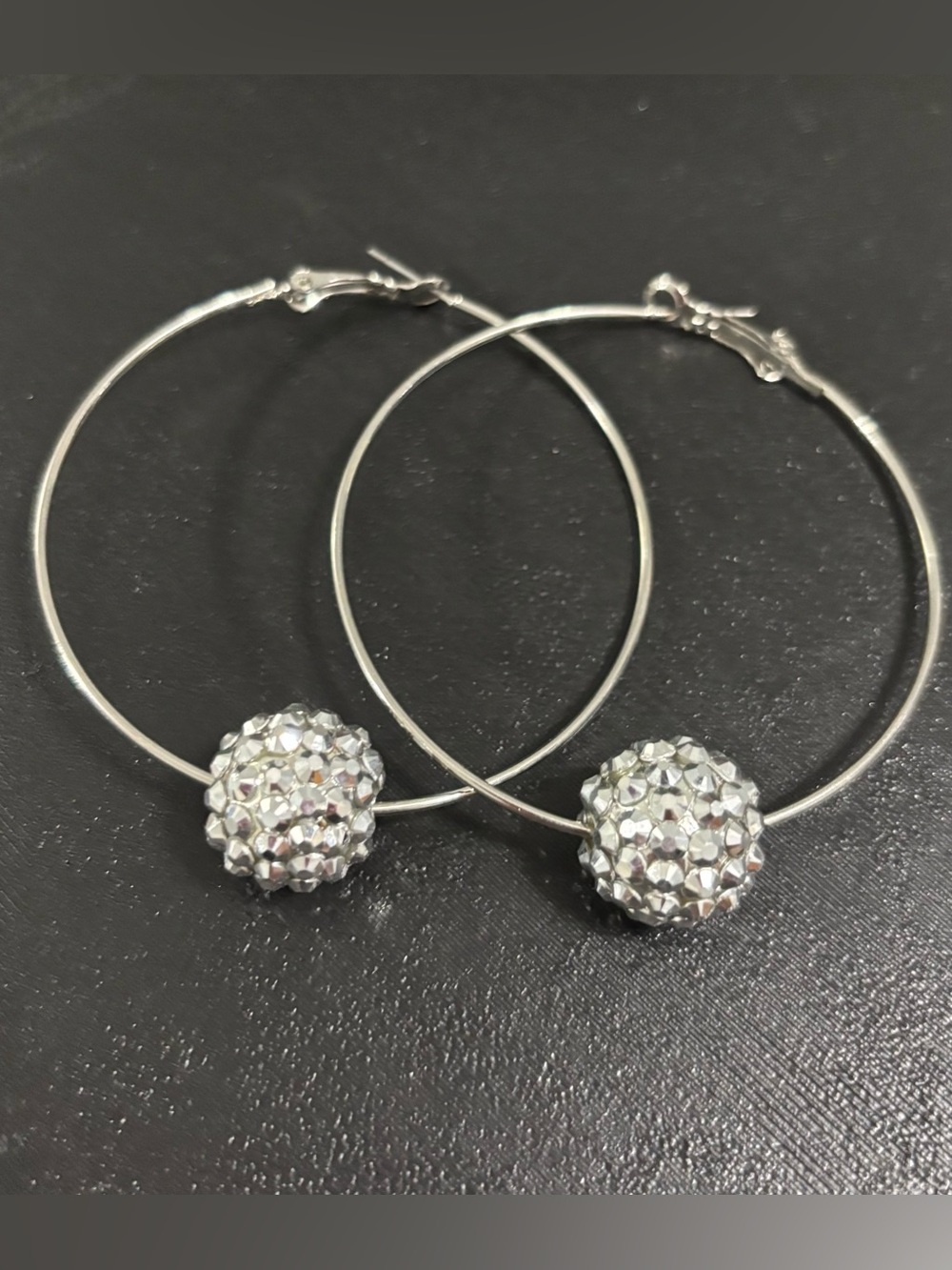 5/$25 (Pick 5 items for $25 Labeled)
Hoop Earrings with Crystal Pave Ball - Picture 4 of 5